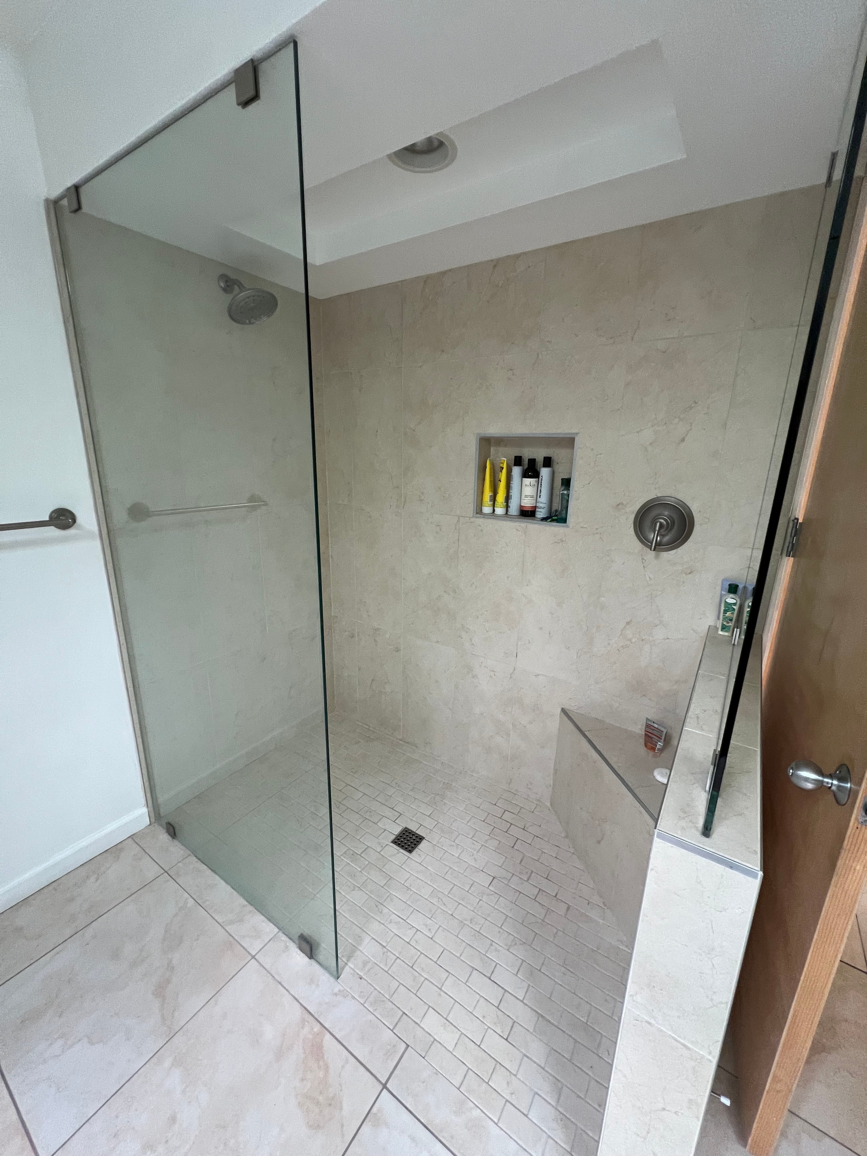 before walk in shower