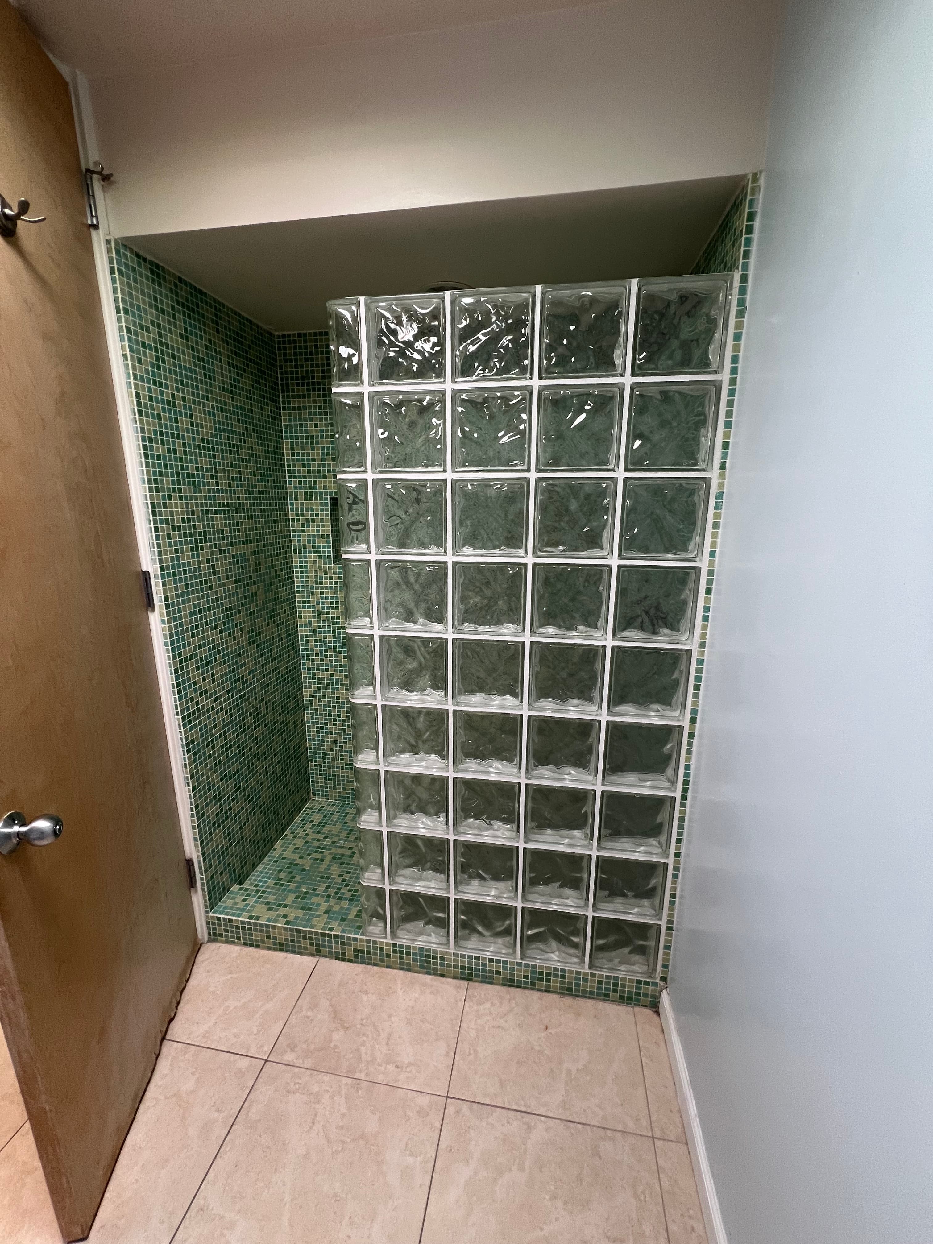 glass tile bathroom
